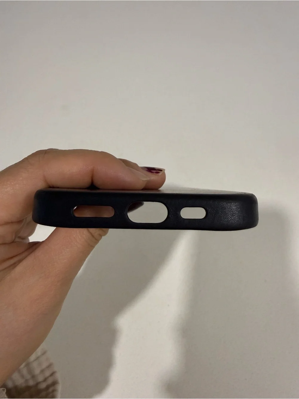 APPLE 14 Pro Black Leather iPhone Case